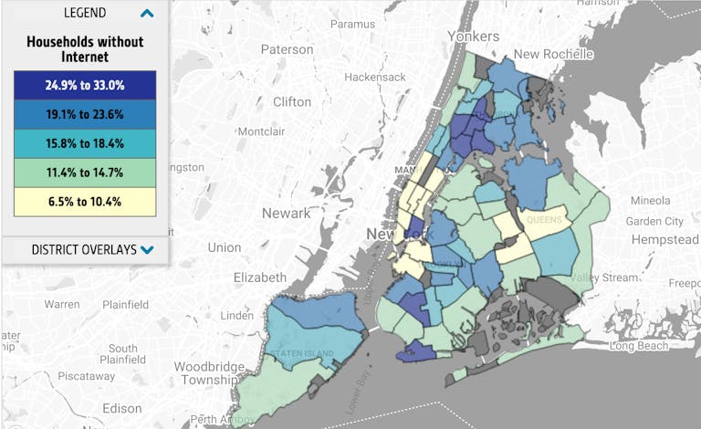 nyc households without internet